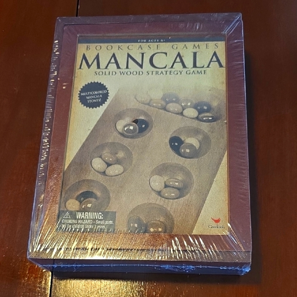 NIB Mancala Solid Wood Strategy Game